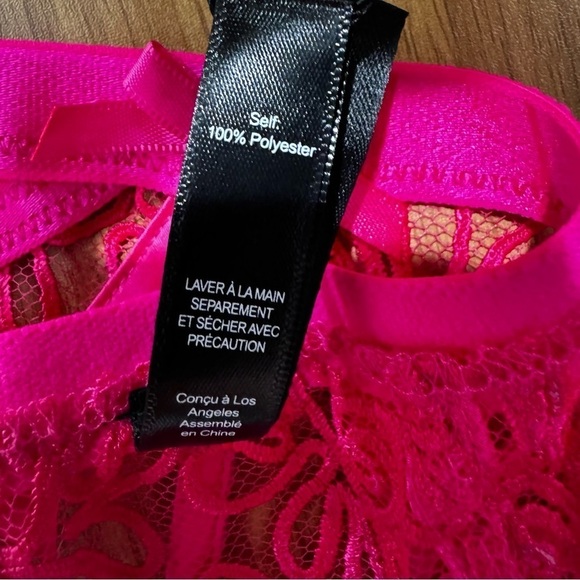 NWT For Love & Lemons Soutache Lace Garter Belt in Hot Pink size XS - Picture 8 of 9